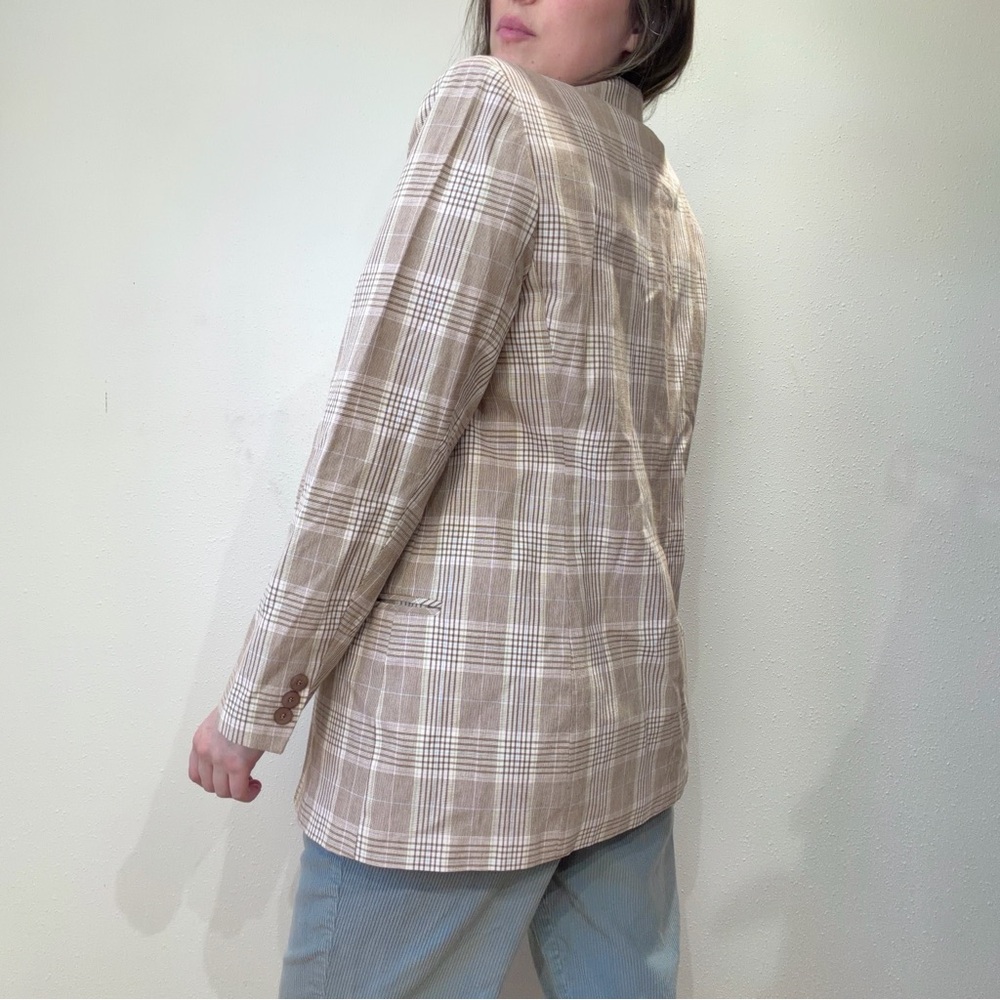 Vintage Neutral Plaid Blazer - Picture 4 of 5
